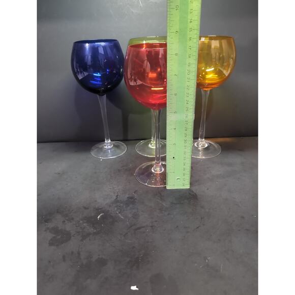 Hand Blown Balloon Wine Glasses, Vintage Cocktail Goblets, Mid-Century Stems‎ - Picture 8 of 9